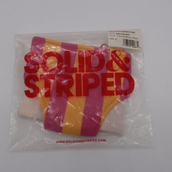 NEW Solid & Striped‎ Elle bikini set, Fuschia/Marigold, Large - Picture 7 of 10